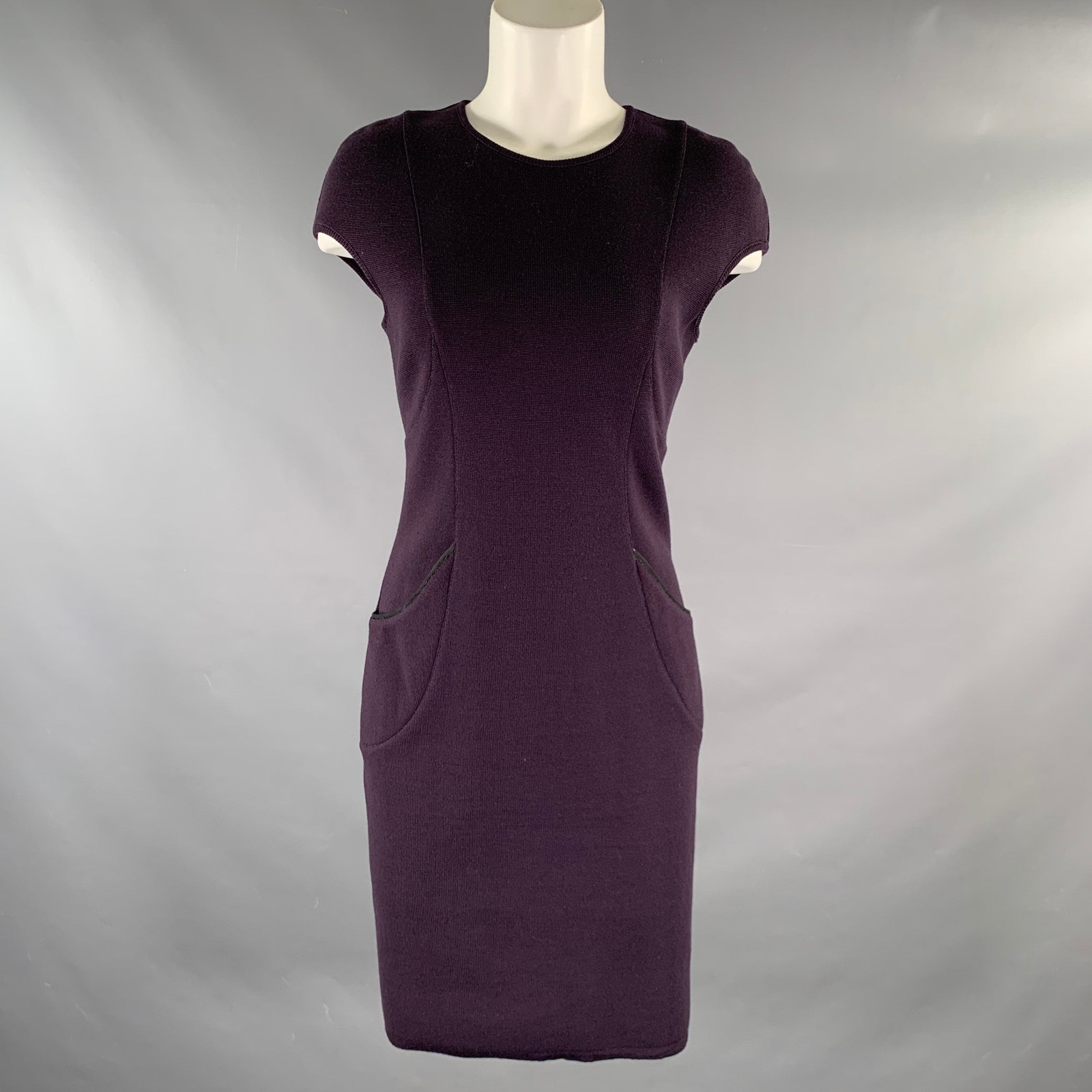 Lil Size S Purple Cotton Blend Knitted Shift Dress